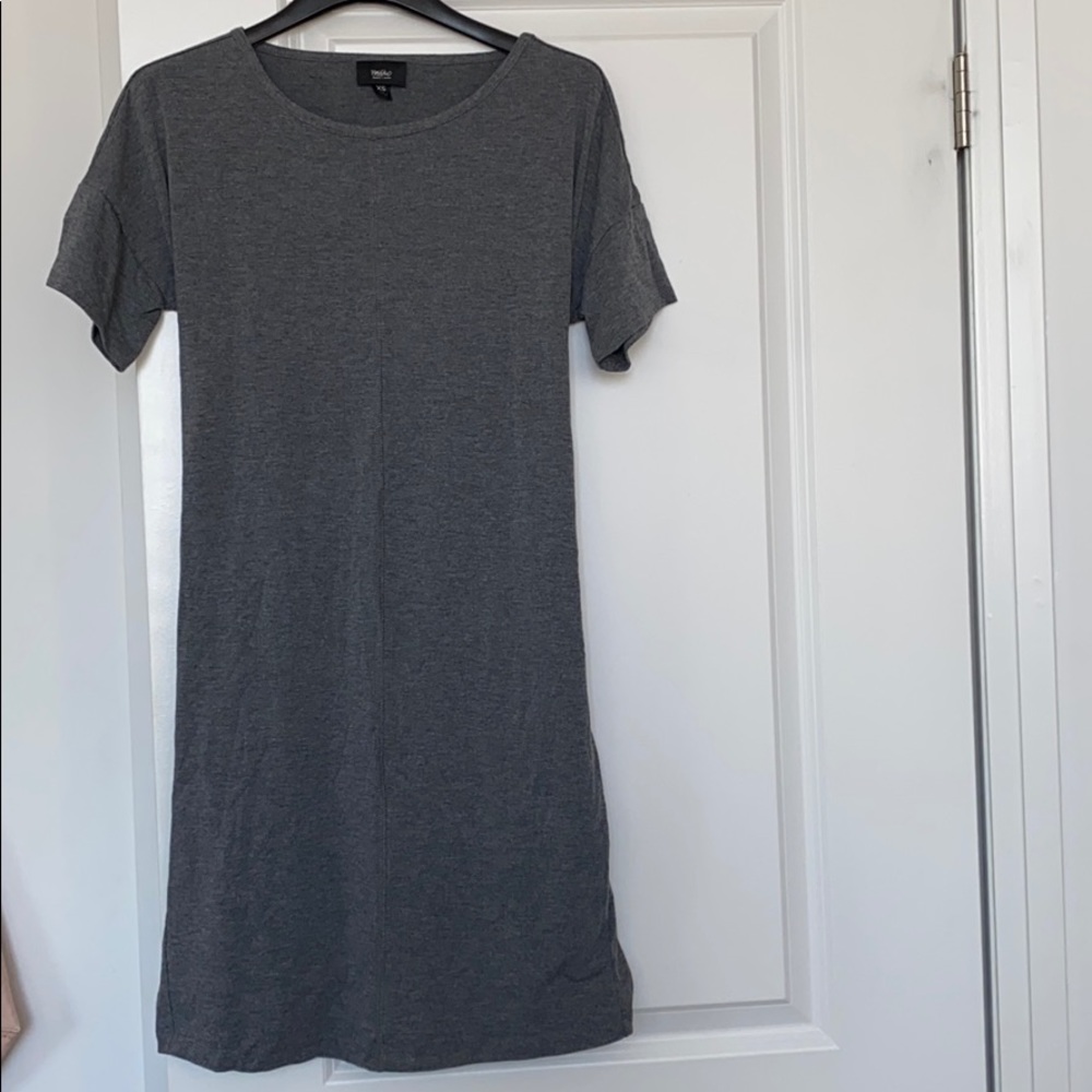 Grey tshirt dress with tie in back Size XS